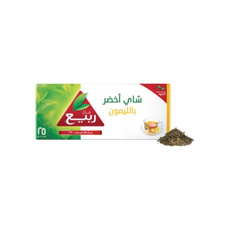 Rabea Green Tea Lemon Flavor 25 tea bags pack of 1