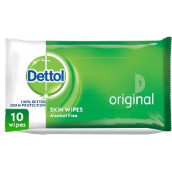 Dettol Original Antibacterial Skin 10 Wipes pack of 1