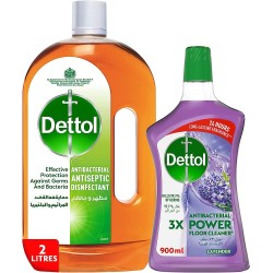 Dettol Antiseptic Disinfectant 2 liter + Floor Cleaner With Lavender 900 ml