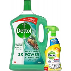 Dettol Antibacterial Power Floor Cleaner Pine Scent + Lemon All Purpose Cleaner 500 ml Free