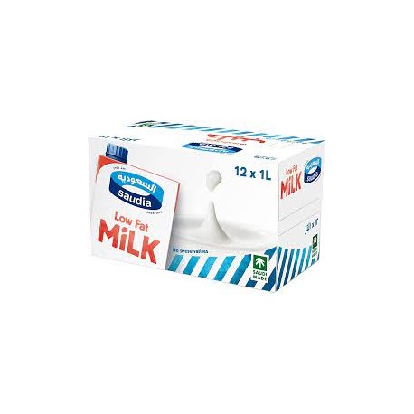 Saudia milk 1 liter low fat 12 pcs