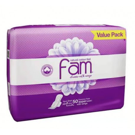 Fam Maxi Feminine Napkin With Wings 50 Pcs x 4