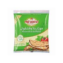 President grated mozzarella and kashkaval cheese 10*400 g