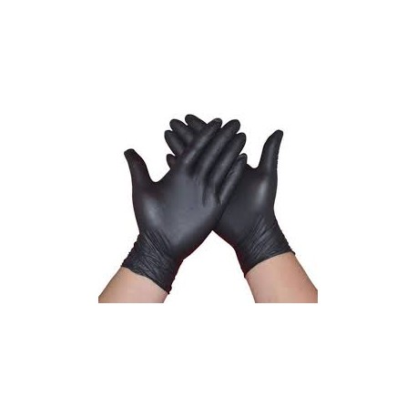 Alpha black vinyl gloves, size M, tension 10*70