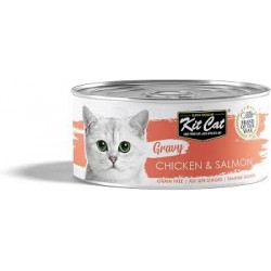 Kit Kat wet cat food with chicken and salmon flavor in gravy, 70 grams