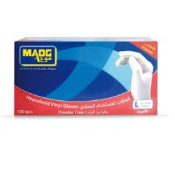 Maog Plastic Gloves Size M Pack of 100 Pieces