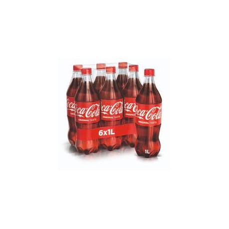 Coca-Cola Plastic 1 Liter, Pull 6 Pieces