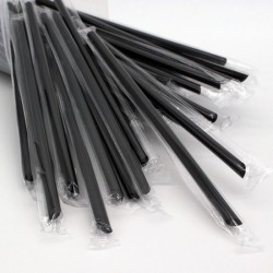 Black coated straw 10 mm x 2000